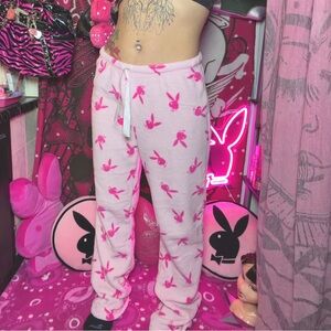 Playboy Bunny Soft Fuzzy NWT Pajama Pants Hot Pink Baby Pink Size Small